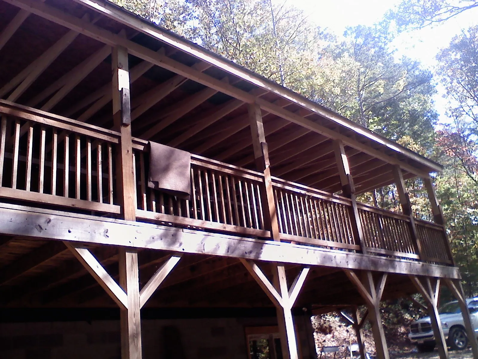 Timber framing under a new elevated porch and deck — Roof Leak Repair in Broomall by Roofing Brothers